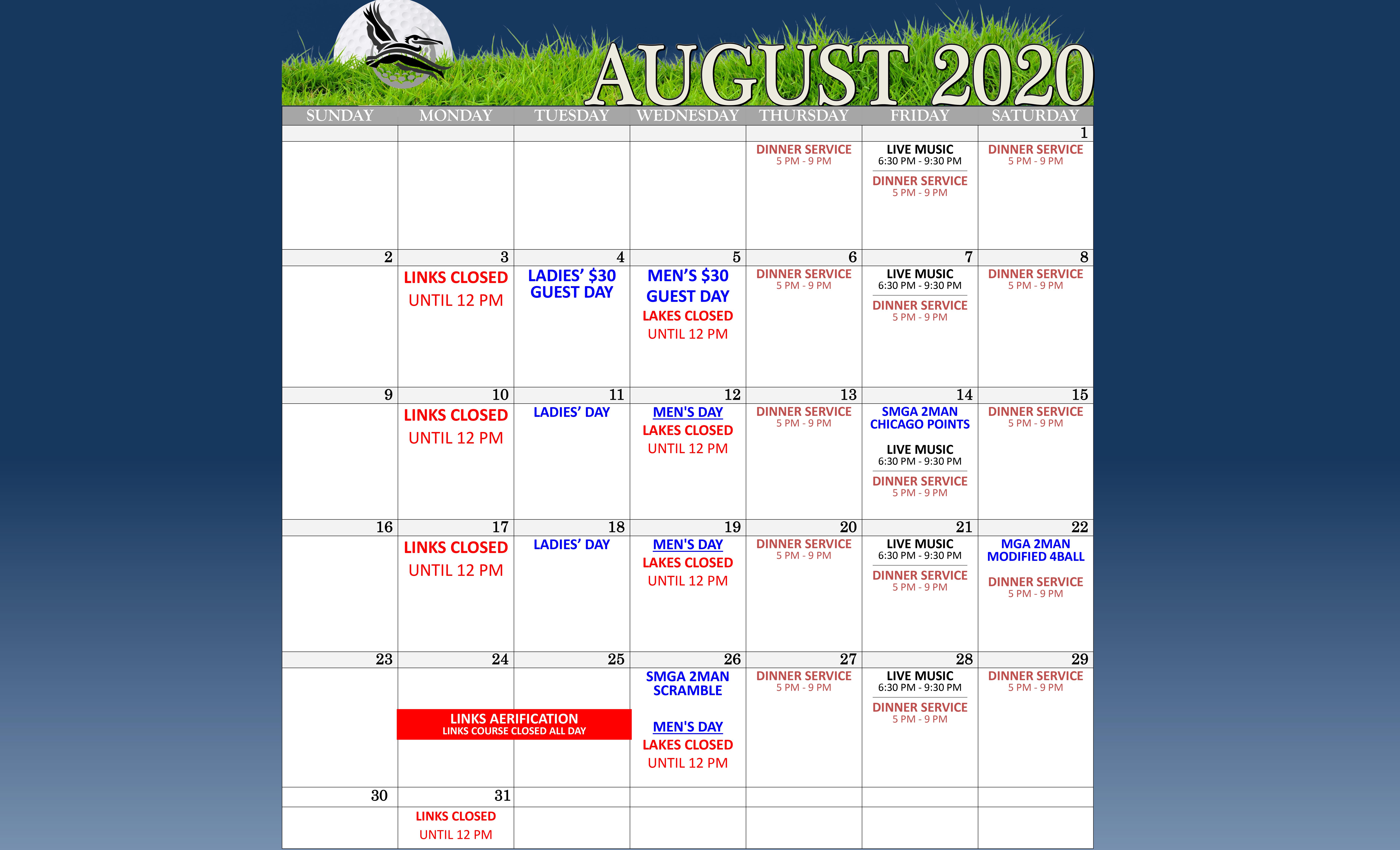 Calendar Of Events Calendar Of Events